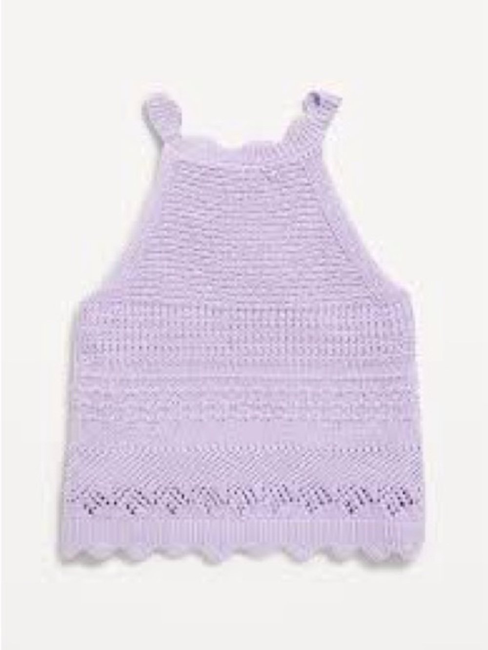 Old Navy Girls Lavender Crochet-Knit Tank Top, Size Medium (8)
